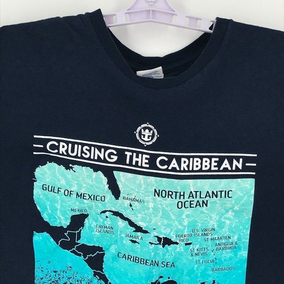 Royal Caribbean Mens Shirt Large Blue Short Sleeve Cruise Souvenir Tourist Tee - Picture 7 of 12